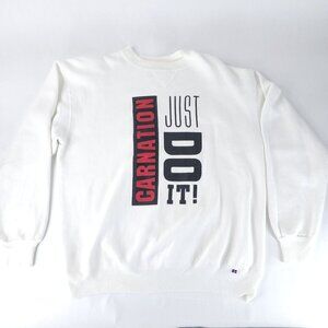Vintage Carnation Just Do It Sweatshirt Mens XL Russell Athletic Crewneck 90s